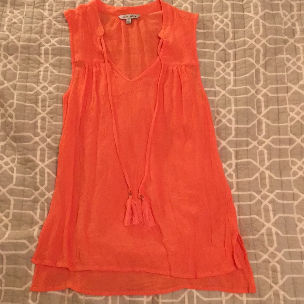 Naked Zebra sheer coral tank